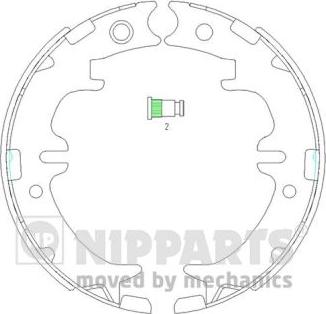 Nipparts N3502083 - Komplet kočionih obloga, rucna kočnica www.molydon.hr