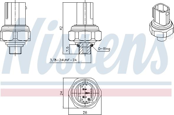NISSENS 301070 - Prekidač pritiska, klima Uređaj www.molydon.hr