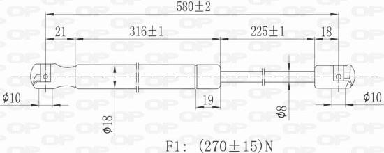 Open Parts GSR6158.00 - Plinski amortizer, hauba motora www.molydon.hr