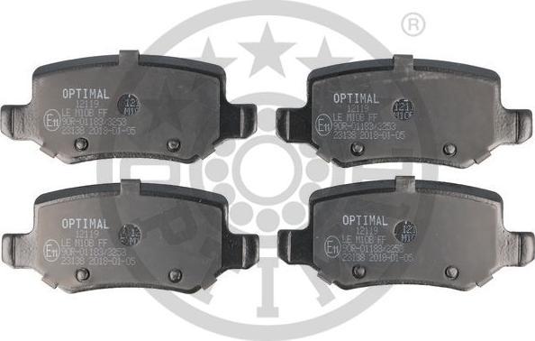 OPTIMAL BP-12119 - Komplet Pločica, disk-kočnica www.molydon.hr