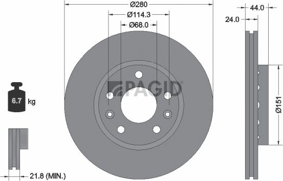 Pagid 54955NC - Kočioni disk www.molydon.hr