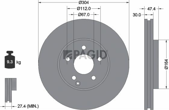 Pagid 54521NHC - Kočioni disk www.molydon.hr