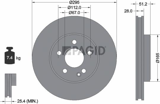 Pagid 55416NC - Kočioni disk www.molydon.hr
