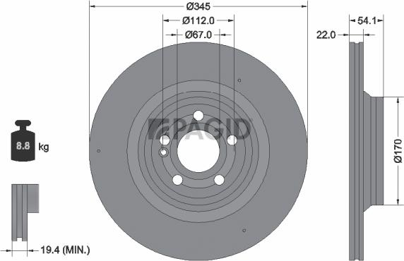 Pagid 56070NHC - Kočioni disk www.molydon.hr
