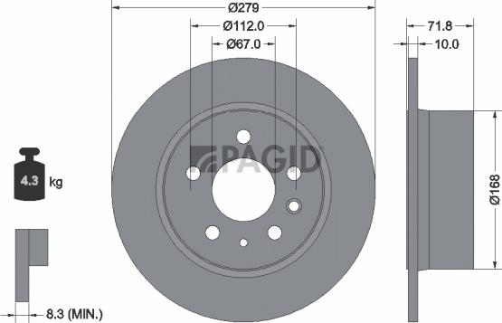 Pagid 52101N - Kočioni disk www.molydon.hr