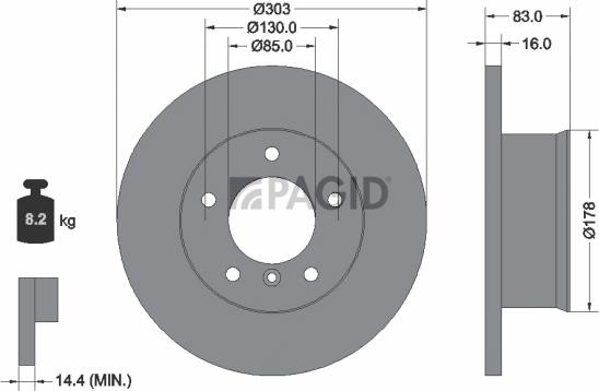 Pagid 52112N - Kočioni disk www.molydon.hr