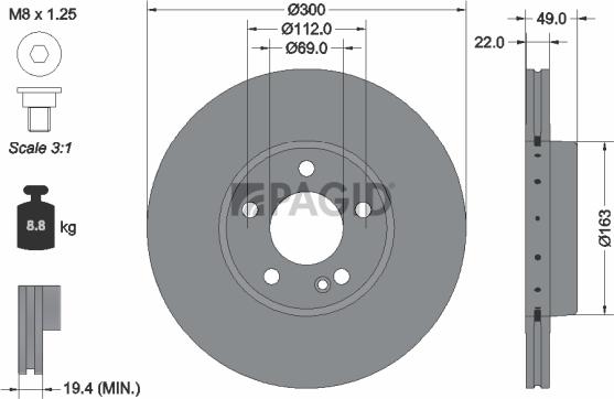Pagid 65203NHC - Kočioni disk www.molydon.hr