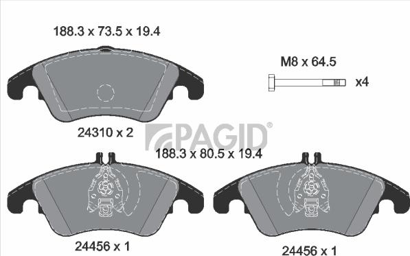 Pagid T1624N - Komplet Pločica, disk-kočnica www.molydon.hr