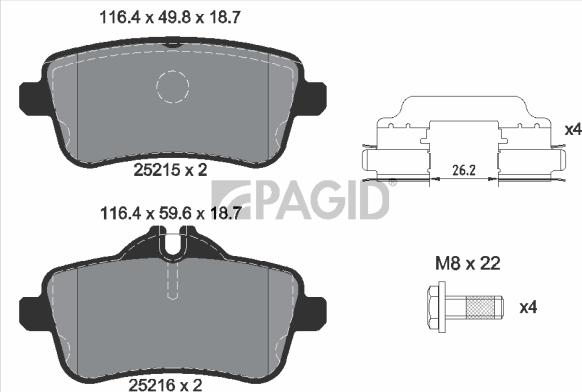 Pagid T2151N - Komplet Pločica, disk-kočnica www.molydon.hr