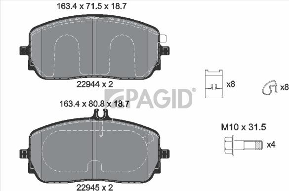 Pagid T2799N - Komplet Pločica, disk-kočnica www.molydon.hr