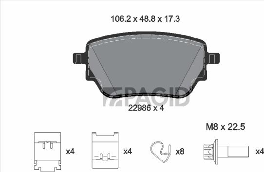 Pagid T2798N - Komplet Pločica, disk-kočnica www.molydon.hr