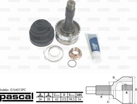 Pascal G1M012PC - Kardan, Pogonska osovina www.molydon.hr