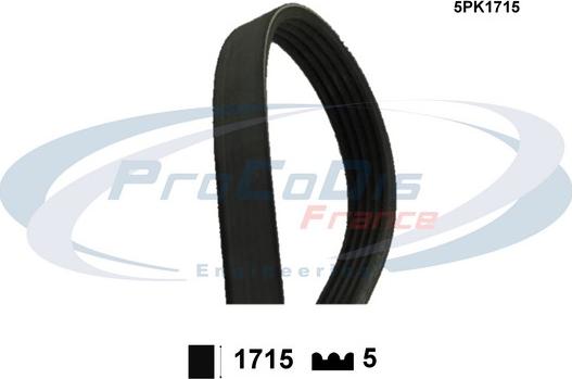 Procodis France 5PK1715 - Klinasti rebrasti remen  www.molydon.hr