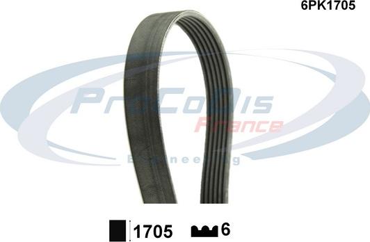 Procodis France 6PK1705 - Klinasti rebrasti remen  www.molydon.hr