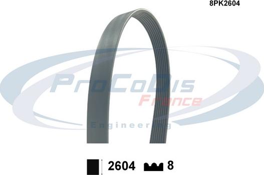 Procodis France 8PK2604 - Klinasti rebrasti remen  www.molydon.hr
