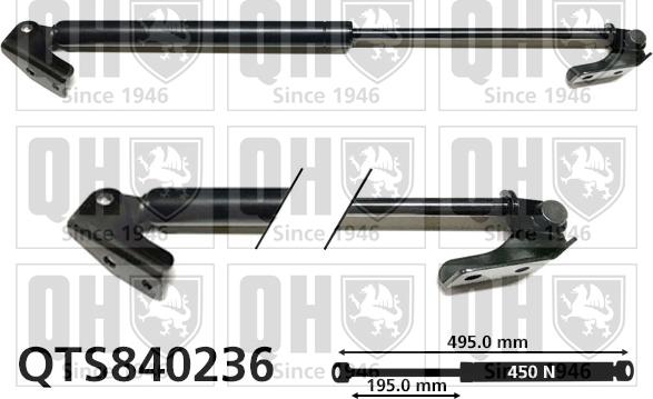 Quinton Hazell QTS840236 - Plinski amortizer, prtljaznik/utovarni prostor www.molydon.hr