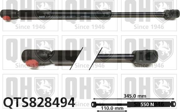 Quinton Hazell QTS828494 - Plinski amortizer, hauba motora www.molydon.hr