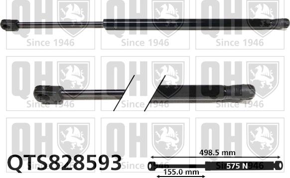 Quinton Hazell QTS828593 - Plinski amortizer, prtljaznik/utovarni prostor www.molydon.hr