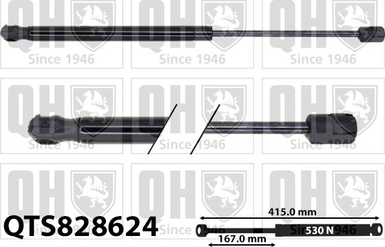 Quinton Hazell QTS828624 - Plinski amortizer, prtljaznik/utovarni prostor www.molydon.hr