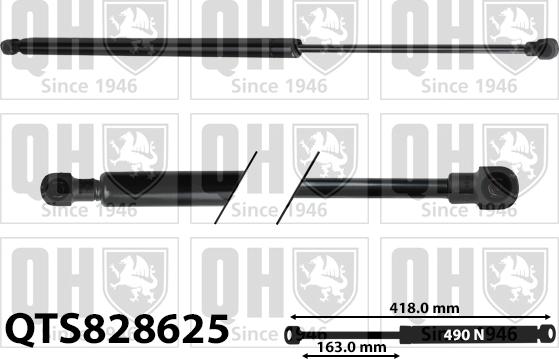 Quinton Hazell QTS828625 - Plinski amortizer, prtljaznik/utovarni prostor www.molydon.hr