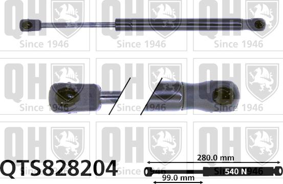 Quinton Hazell QTS828204 - Plinski amortizer, prtljaznik/utovarni prostor www.molydon.hr