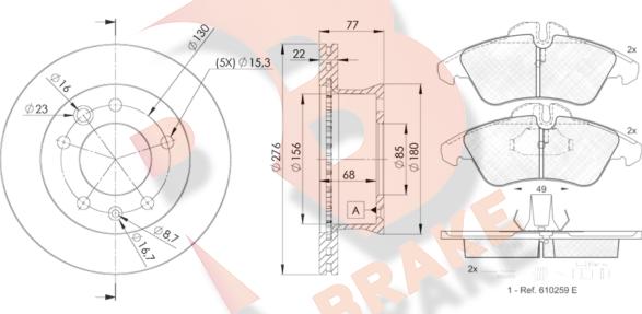 R Brake 3R11040181 - Komplet kočnica, disk-kočnica www.molydon.hr