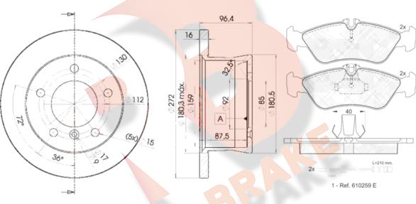 R Brake 3R11030183 - Komplet kočnica, disk-kočnica www.molydon.hr