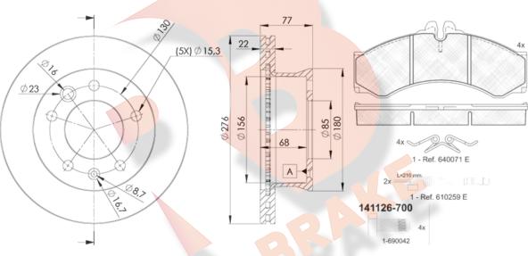 R Brake 3R1126-0181 - Komplet kočnica, disk-kočnica www.molydon.hr