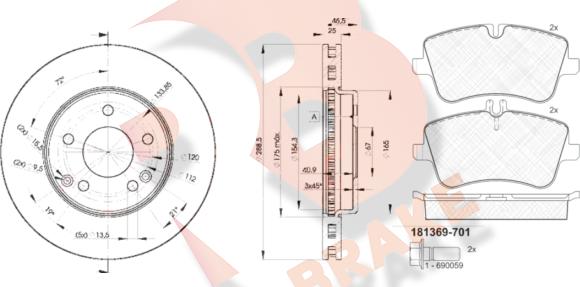 R Brake 3R13690410 - Komplet kočnica, disk-kočnica www.molydon.hr