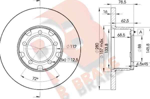 R Brake 78RBD14280 - Kočioni disk www.molydon.hr