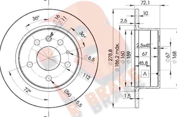 R Brake 78RBD15500 - Kočioni disk www.molydon.hr