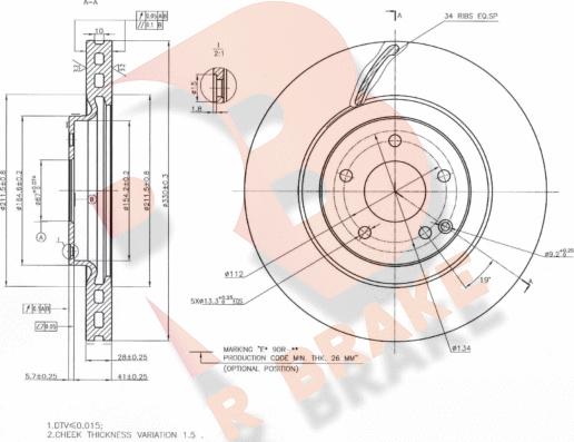 R Brake 78RBD16479 - Kočioni disk www.molydon.hr