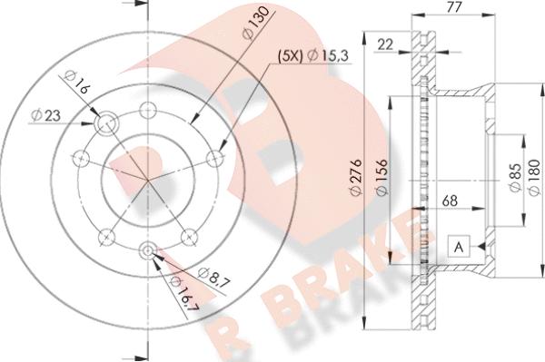 R Brake 78RBD10181 - Kočioni disk www.molydon.hr