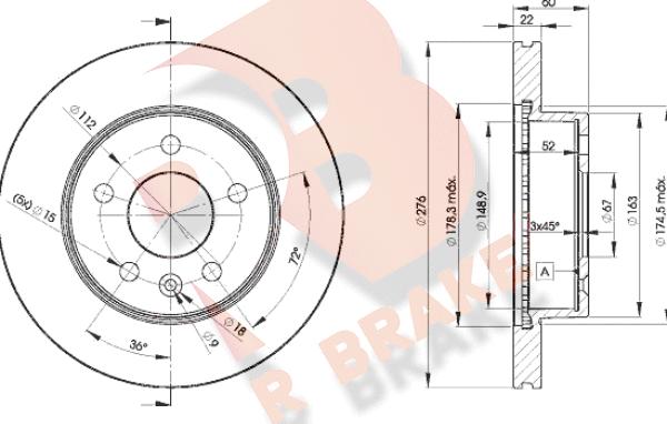 R Brake 78RBD26380 - Kočioni disk www.molydon.hr