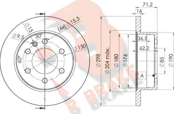 R Brake 78RBD20191 - Kočioni disk www.molydon.hr