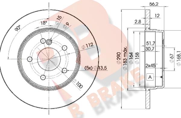 R Brake 78RBD21213 - Kočioni disk www.molydon.hr