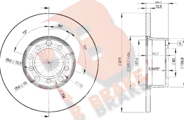 R Brake 78RBD22780 - Kočioni disk www.molydon.hr
