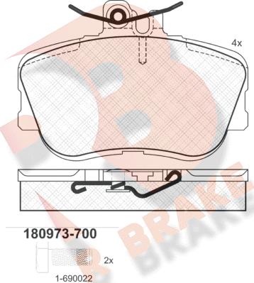 R Brake RB0973-700 - Komplet Pločica, disk-kočnica www.molydon.hr