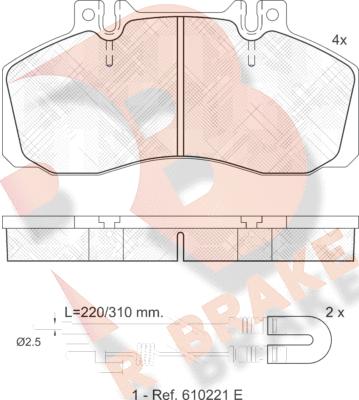 R Brake RB0722 - Komplet Pločica, disk-kočnica www.molydon.hr
