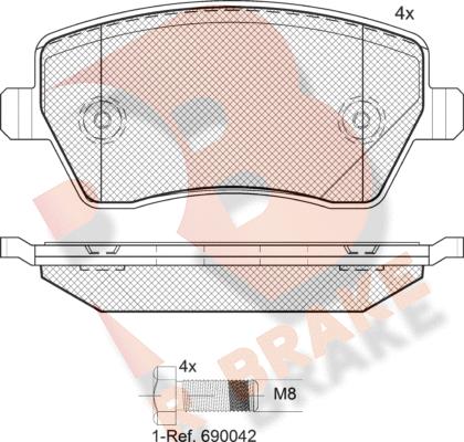 R Brake RB1534-700 - Komplet Pločica, disk-kočnica www.molydon.hr