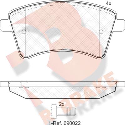 R Brake RB1854-200 - Komplet Pločica, disk-kočnica www.molydon.hr
