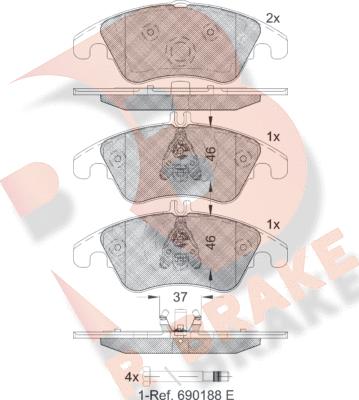 R Brake RB1865 - Komplet Pločica, disk-kočnica www.molydon.hr