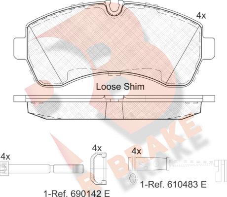 R Brake RB1785-203 - Komplet Pločica, disk-kočnica www.molydon.hr