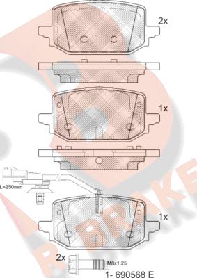 R Brake RB2466-203 - Komplet Pločica, disk-kočnica www.molydon.hr