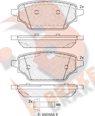 R Brake RB2474 - Komplet Pločica, disk-kočnica www.molydon.hr