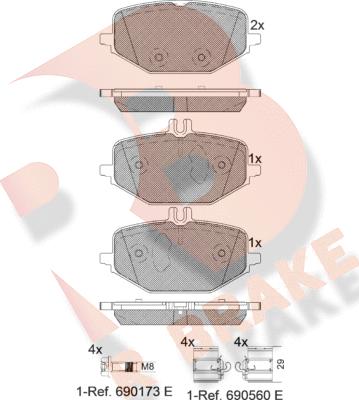 R Brake RB2371-203 - Komplet Pločica, disk-kočnica www.molydon.hr