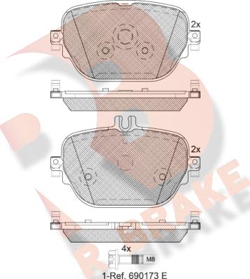 R Brake RB2288 - Komplet Pločica, disk-kočnica www.molydon.hr