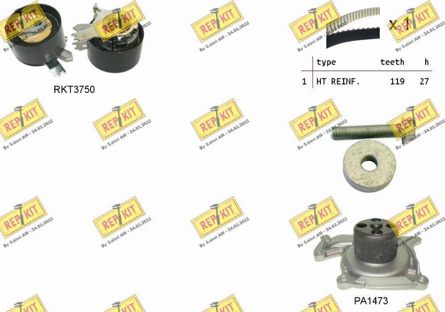 REPKIT RKTK1291PA - Vodena pumpa sa kompletom zupčastog remena www.molydon.hr