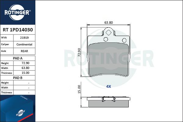 Rotinger RT 1PD14030 - Komplet Pločica, disk-kočnica www.molydon.hr
