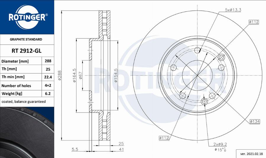 Rotinger RT 2912-GL - Kočioni disk www.molydon.hr